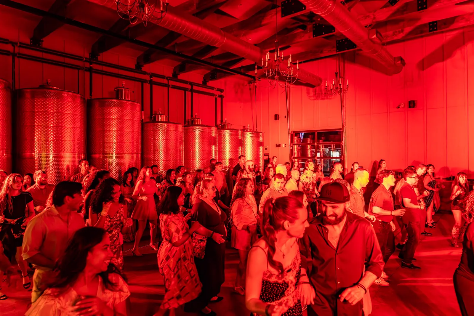 A packed dance floor at The Winery at Bull Run