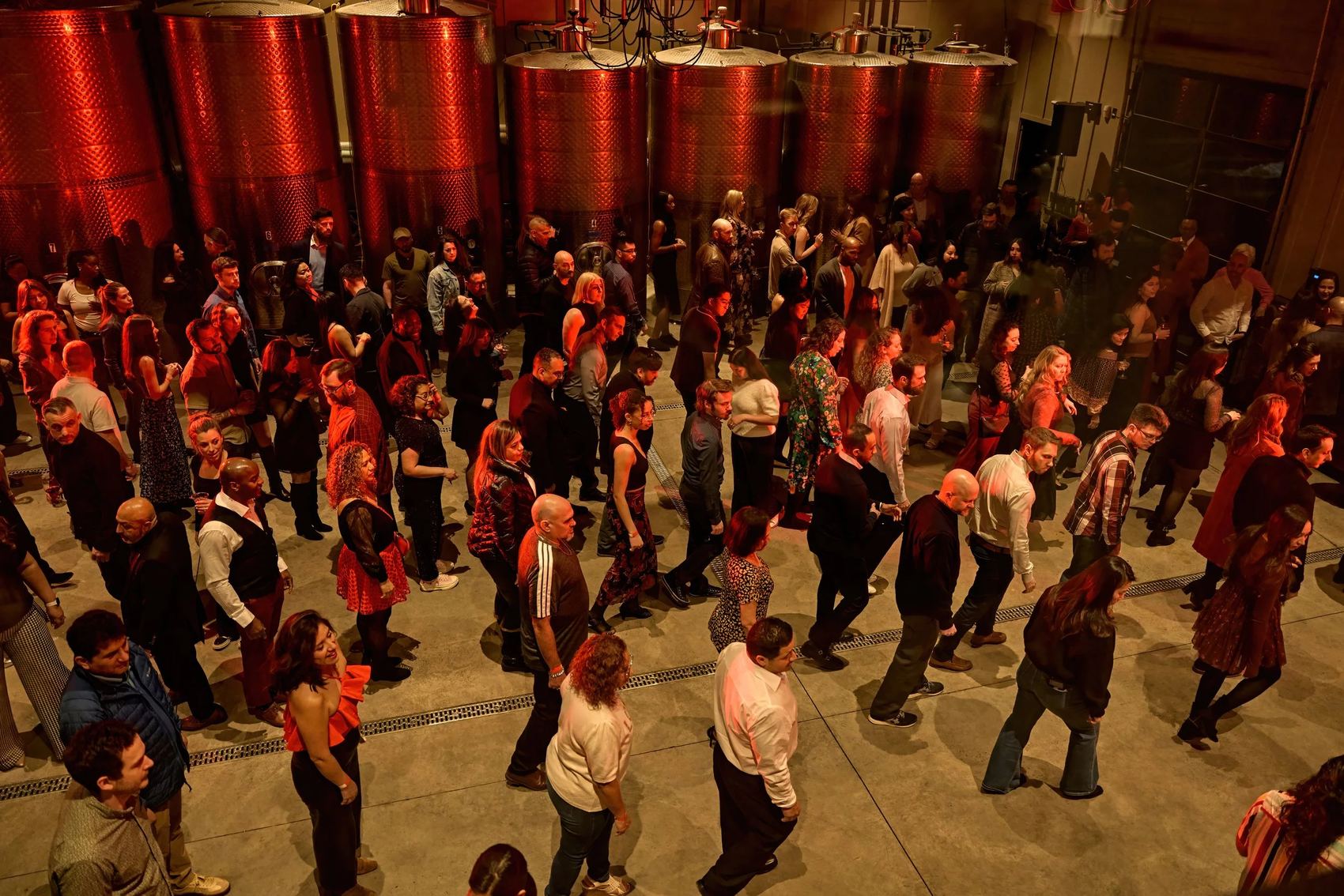 A packed dance floor at The Winery at Bull Run