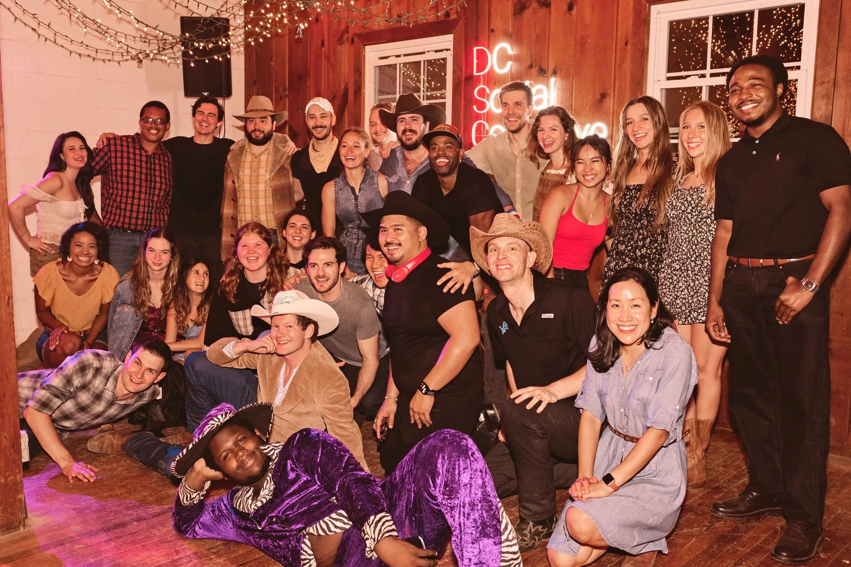 A group photo at a country night